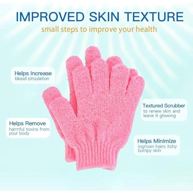 Lonimia Four sets of premium scrub wash mitts for body scrubs, massage, spa, and shower - spa accessories for men and women - Image 3